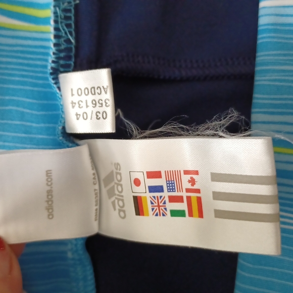 Adidas workout wide leg blue pants  size medium zipper pocket - Picture 6 of 13